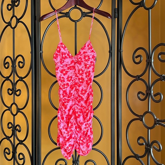 ZARA Floral Print Draped Mini Dress - Picture 5 of 13